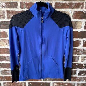 Blue Fish Royal Blue Mesh Insert Zip Front Long Sleeve Athletic Jacket Size M/L